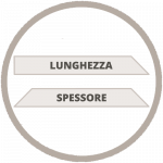 Taglio a 45° sulla lunghezza in 1 lato , sullo spessore in 2 lati