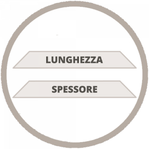 Taglio a 45° sullo spessore in 2 lati , sulla lunghezza in 2 lati